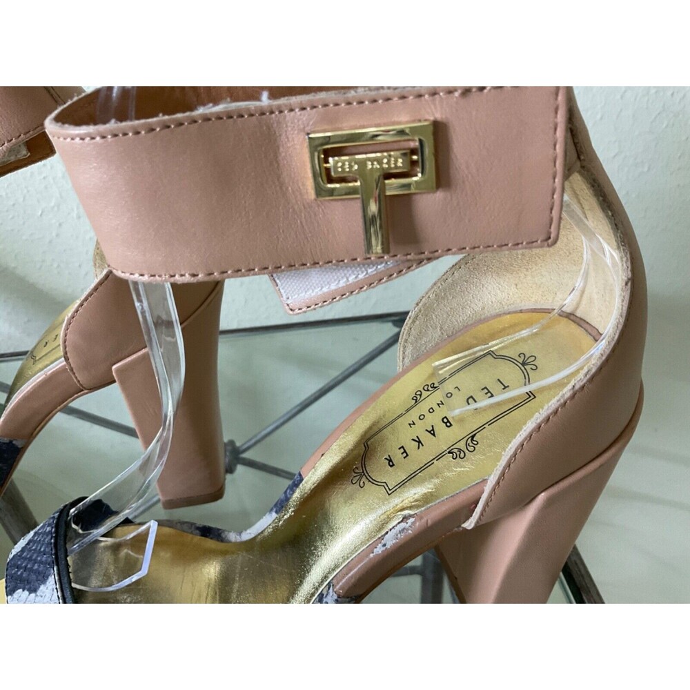 Ted Baker London Aaleyah Leather Dress Block Chunky Sandals Women's Size US 8.5 - Picture 3 of 9